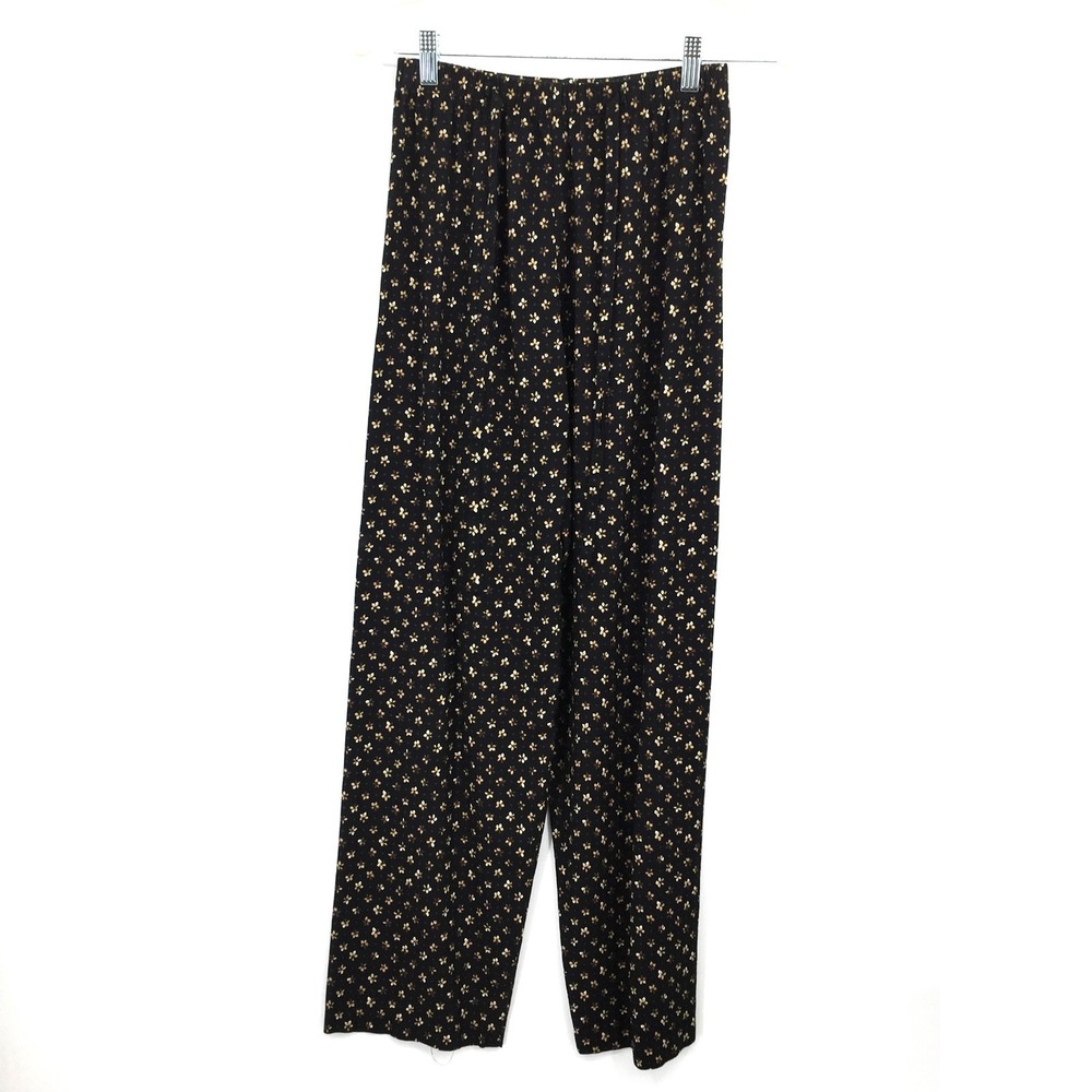 90s y2k Vintage Blue Black Flower high rise Flowy Pant dark romance whimsigoth M